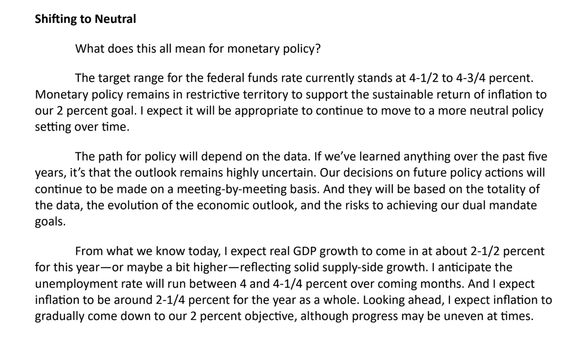 In a speech on Monday, John Williams of the NY Fed seeks to answer the question: Why is the Fed cutting interest rates at all?

"The simple answer is that while growth in demand has been strong, growth in supply has been even stronger. Specifically, robust growth in both the
