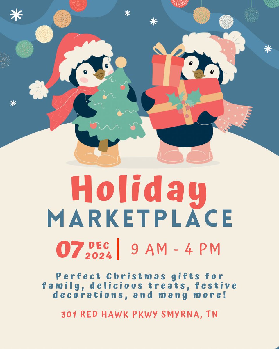 4 more days!! Get into the holiday spirit at the marketplace! 🎄✨Unique gifts, delicious treats, and festive vibes await you. Come and check it out! It opens at 9 am and ends at 4 pm❗️<a href="/stewartscreekhs/">Stewarts Creek High School</a> <a href="/RuCoCTE/">RuCo CTE</a>
