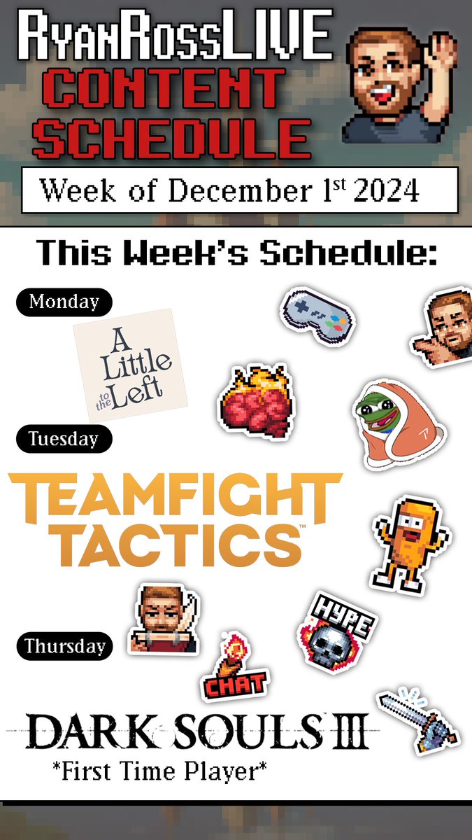 This weeks schedule!