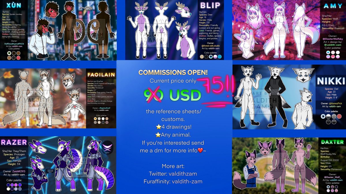 Special Christmas promotion! 🎄OPEN REFSHEETS/CUSTOMS Any Species, Any Gender | Fixed price:✅75 USD for a limited time only! UNTIL 25 DECEMBER.Send me DM if you're interested🤩

#furryfandom #furryart <a href="/TheDealersDen/">The Dealers Den</a> #furry #furryartist <a href="/cmsn_ART/">Art Commission Bot (unstable)</a> #furrycommission #commissionsopen