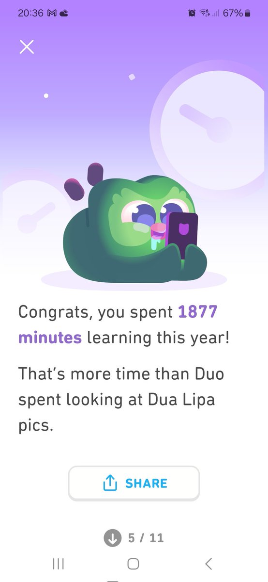 Prajao's tweet photo. What the actual fuck @duolingo . I wonder what @DUALIPA thinks of this? It's so bloody weird....also yay me. https://t.co/BN6QYKTkJW