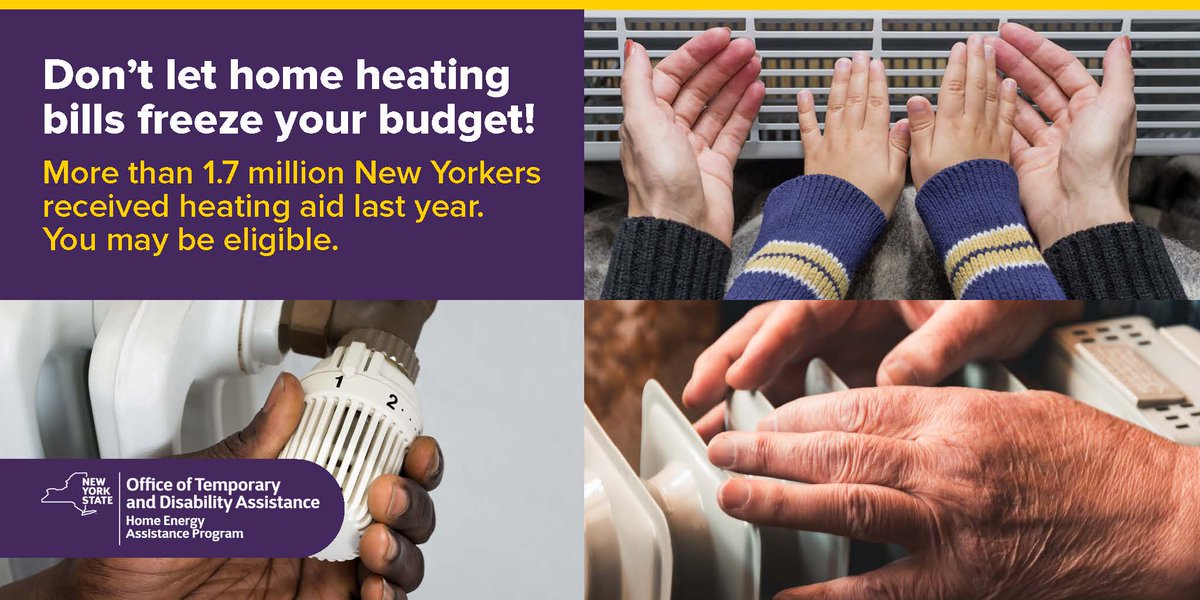 Applications for the Home Energy Assistance Program opened Nov. 1. Eligible households can receive up to $996 to help heat their homes this winter, with additional funding available to help clean, repair, or replace primary heating equipment.
otda.ny.gov/programs/heap/