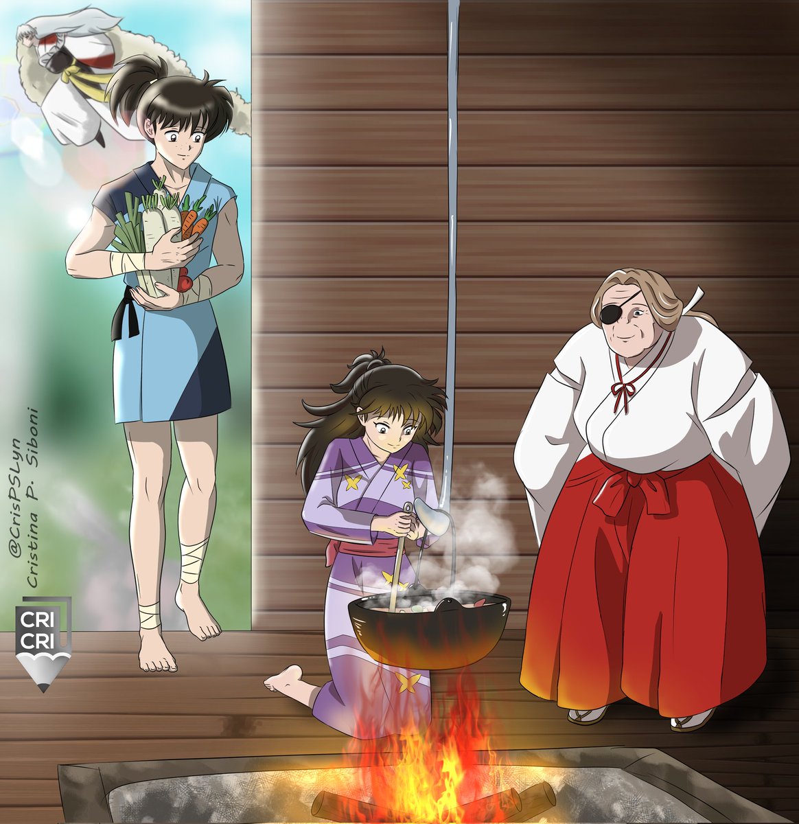 RIN WEEK 
Rin's life in the village:she's grown up and Kaede is teaching her to be a good wife. Her best friend Kohaku helps her. Sessho watches over her, always.
❤️And one day she will be his WIFE #RinWeek2024 
#sesshomaru #sessrin #Inuyasha #Yashahime
#殺生丸 #殺りん 
＃夜叉姫