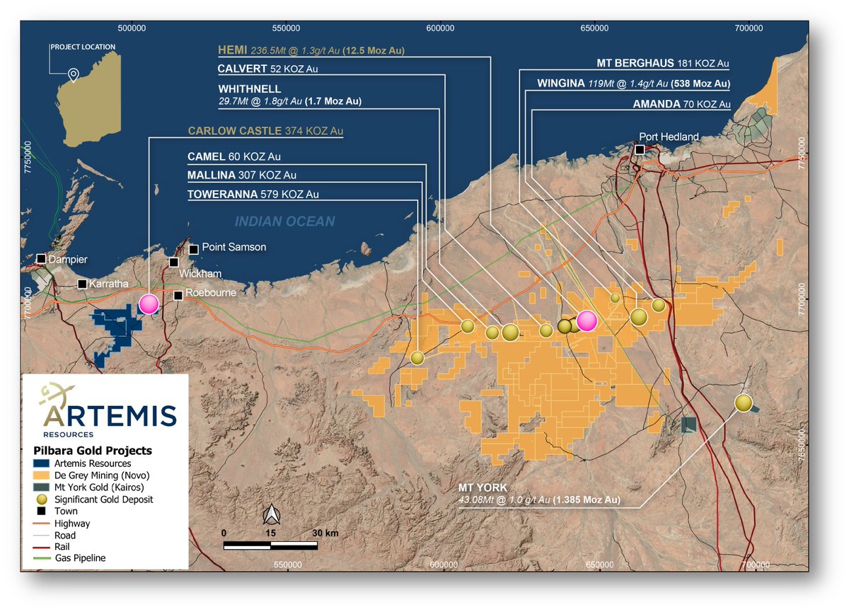 With #gold tipped to be a top commodity in 2025, M&amp;A activity is heating up. NorthernStar’s ~$5 billion offer to acquire <a href="/DeGreyMining/">De Grey Mining</a> re-shapes the #Pilbara. $DEG flagship Hemi project is ~150km from $ARV tenure and is key to understanding the region’s potential