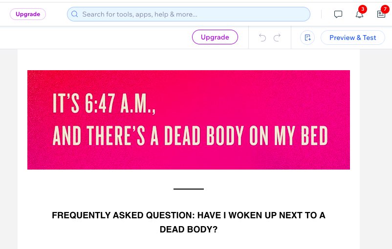 Dan_Aleman's tweet photo. I’m sending out a newsletter tomorrow!

If you’d like to know the answer to this frequently asked question and the REAL story behind the unalived body in I MIGHT BE IN TROUBLE, sign up here: https://t.co/lq7UpmkNkV https://t.co/9dQo9kTAKg