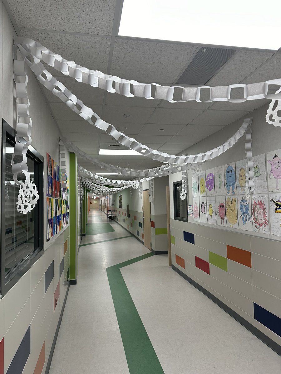 I decked the halls after school today. More snowflakes to come. ❄️