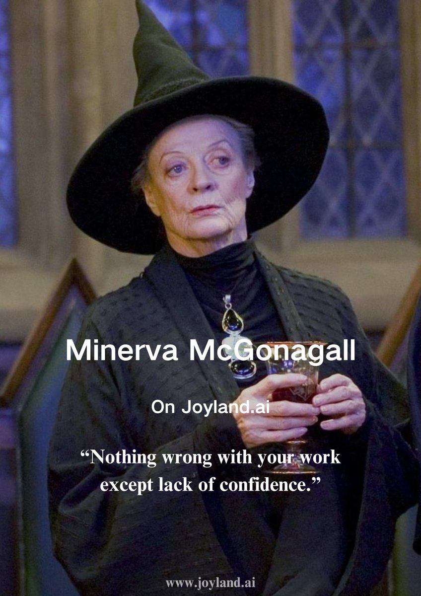 joylandai's tweet image. “Nothing wrong with your work except lack of confidence.”
Minerva McGonagall from Harry Potter: joyland.ai/chat/mxVJ?ref=…

#joylandai #McGonagall #professor #AIchatbot #foryou #fypシ