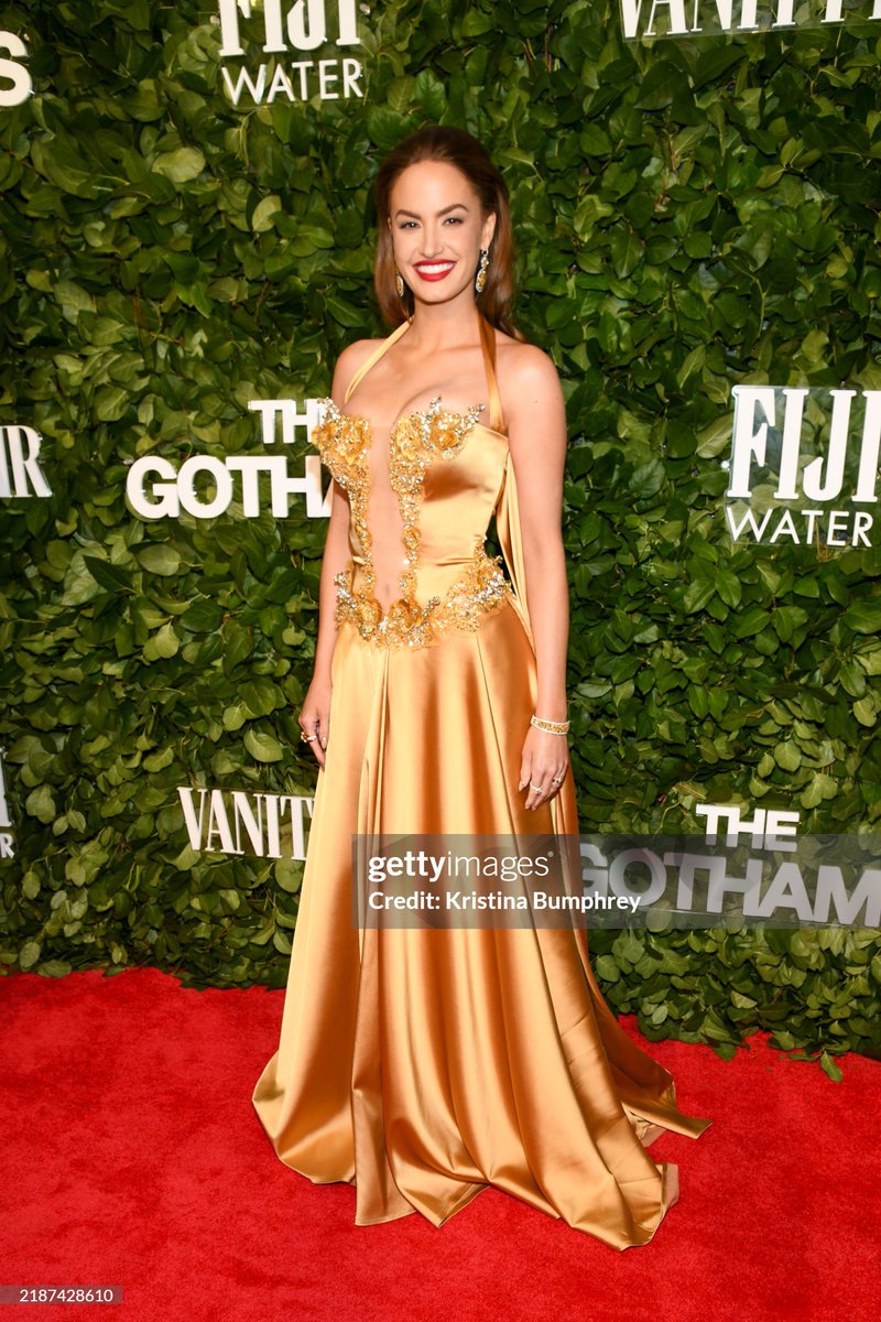 #Gothamswards tonight #nyc #hayleykalil wears ⁦liquid gold satin plunging gown by@MarcBouwer⁩ Haute couture