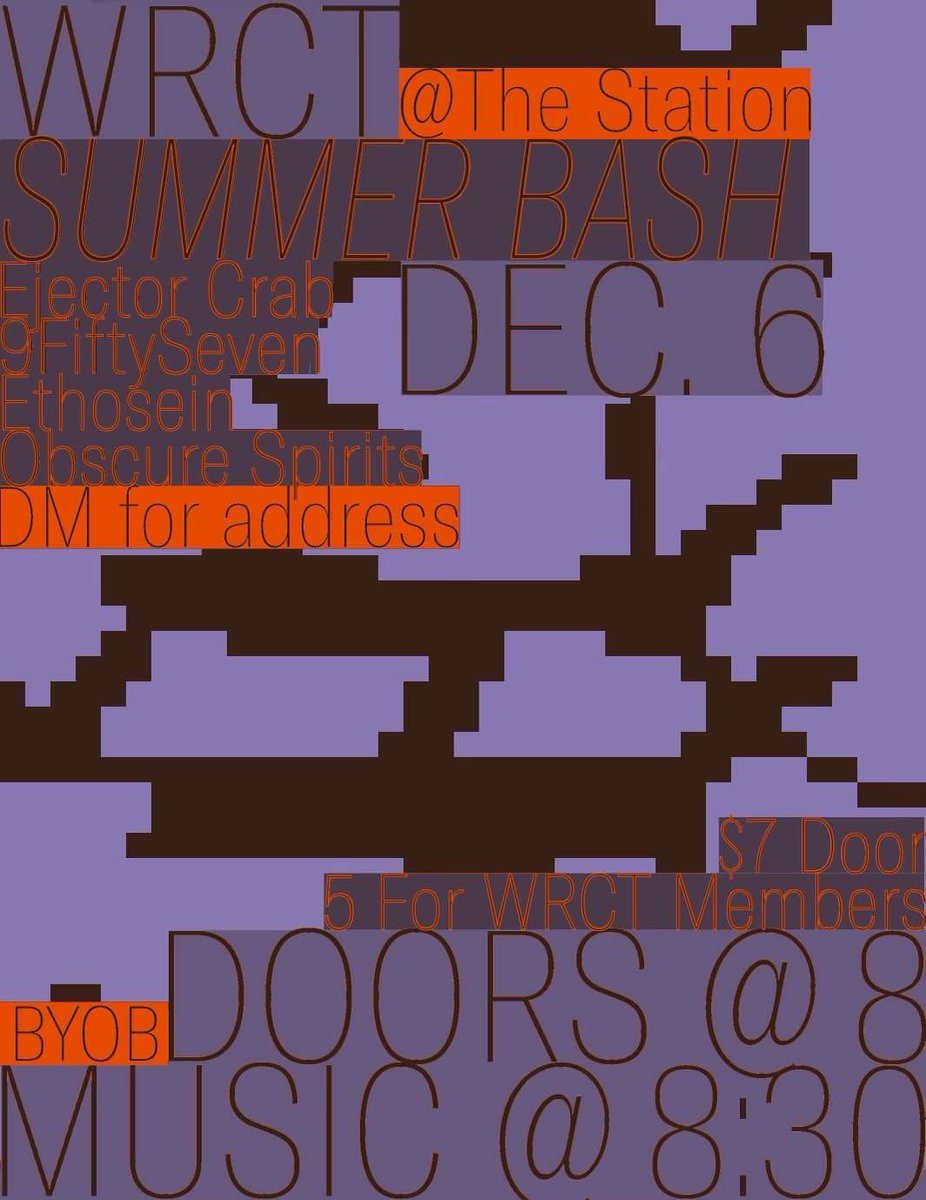 This Friday, I'll be performing at <a href="/wrct883/">WRCT 88.3 FM</a>'s Summer Bash (yes, it's called that). If you're in the Pittsburgh area, drop by!