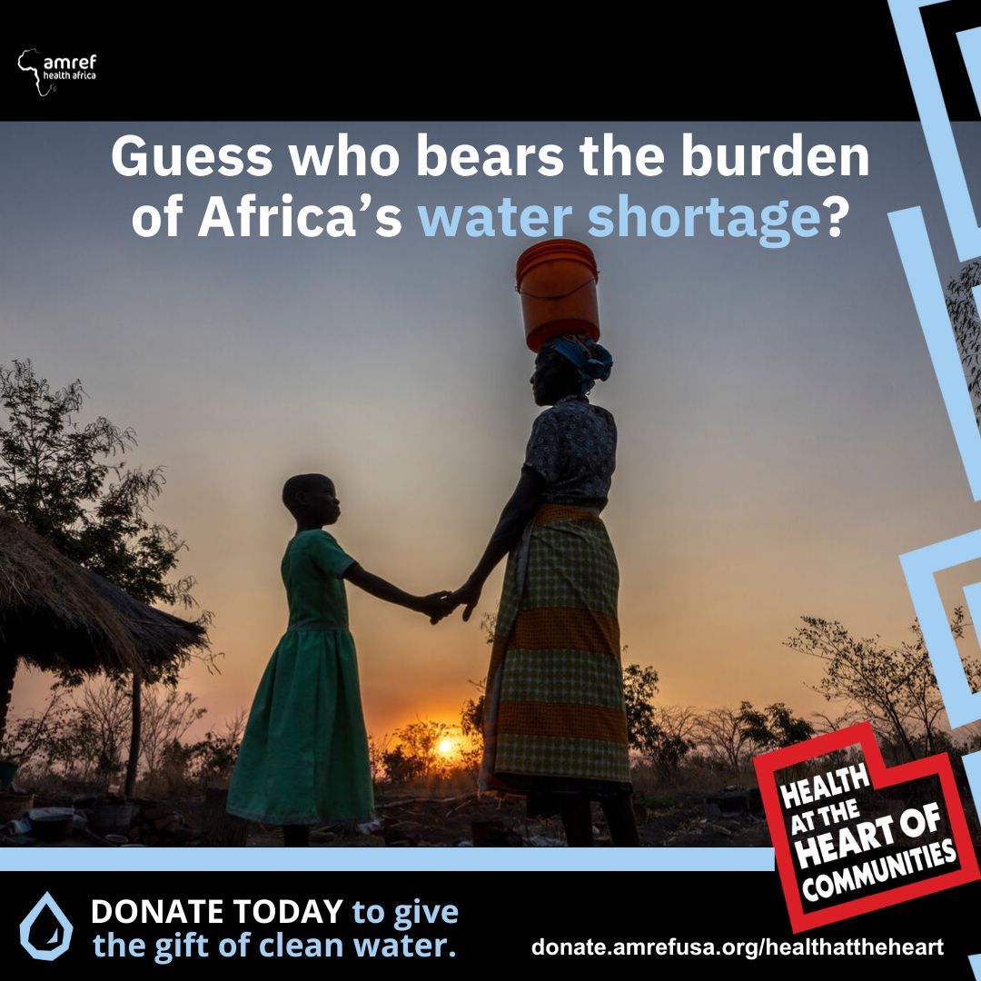 Every hour collecting water keeps girls out of school and women away from work. Help change this—support clean water access. Donate today: bit.ly/givecleanwater… 💧 #HealthattheHeart #CleanWater #WASH #AmrefUS