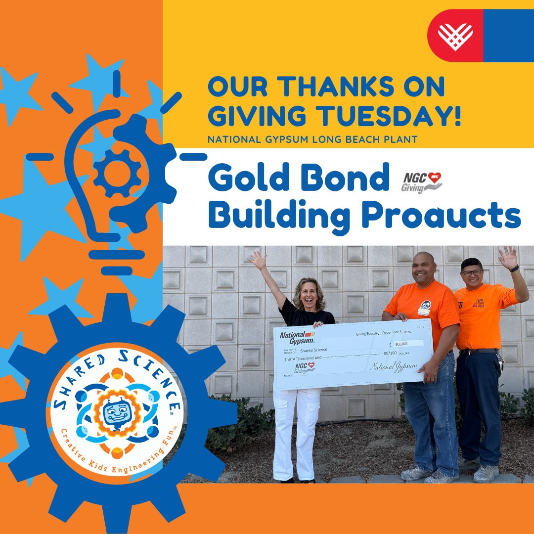 shared_science's tweet image. We are excited to announce that National Gypsum Company is giving $30,000 to Shared Science this Giving Tuesday! #NGCGiving2024