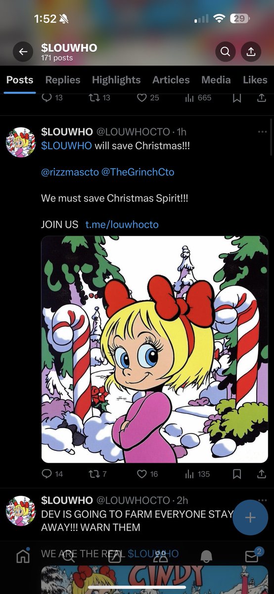 LOUWHOCTO's tweet photo. @MaxTheGrinch $LOUWHO SAVES THE DAY https://t.co/FPK8Q2oLAU