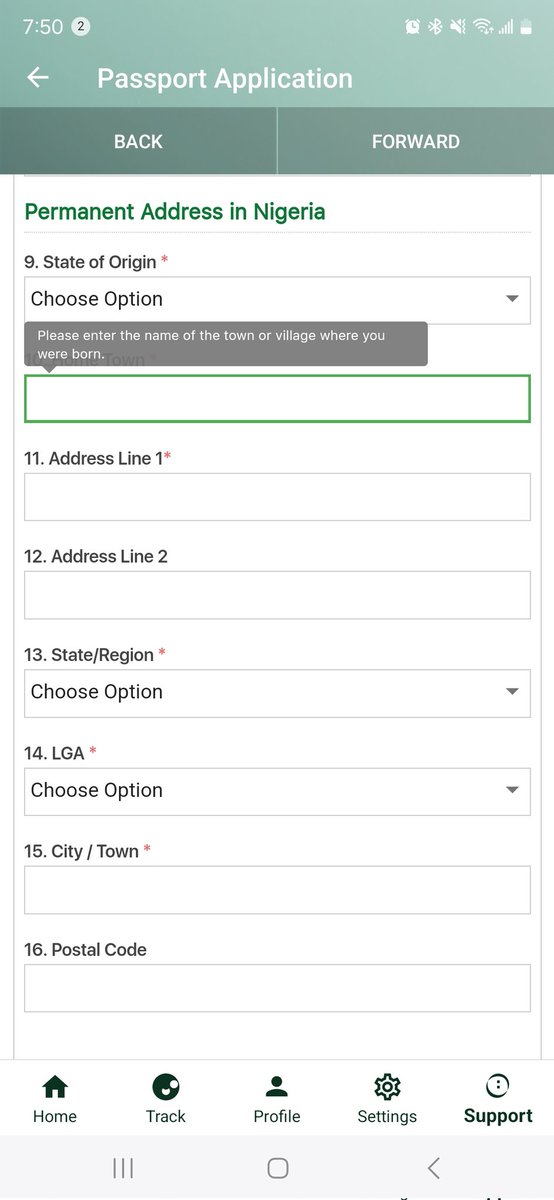 RandomAacees's tweet photo. @Aldraine101 @AminTaofik @nigimmigration @BTOofficial I don't understand the part of the application where it's asking for a permanent address in Nigeria, Is it asking for my hometown, and the description is "where I was born". What if I was not born in my state of origin https://t.co/eoZY5lRCzC