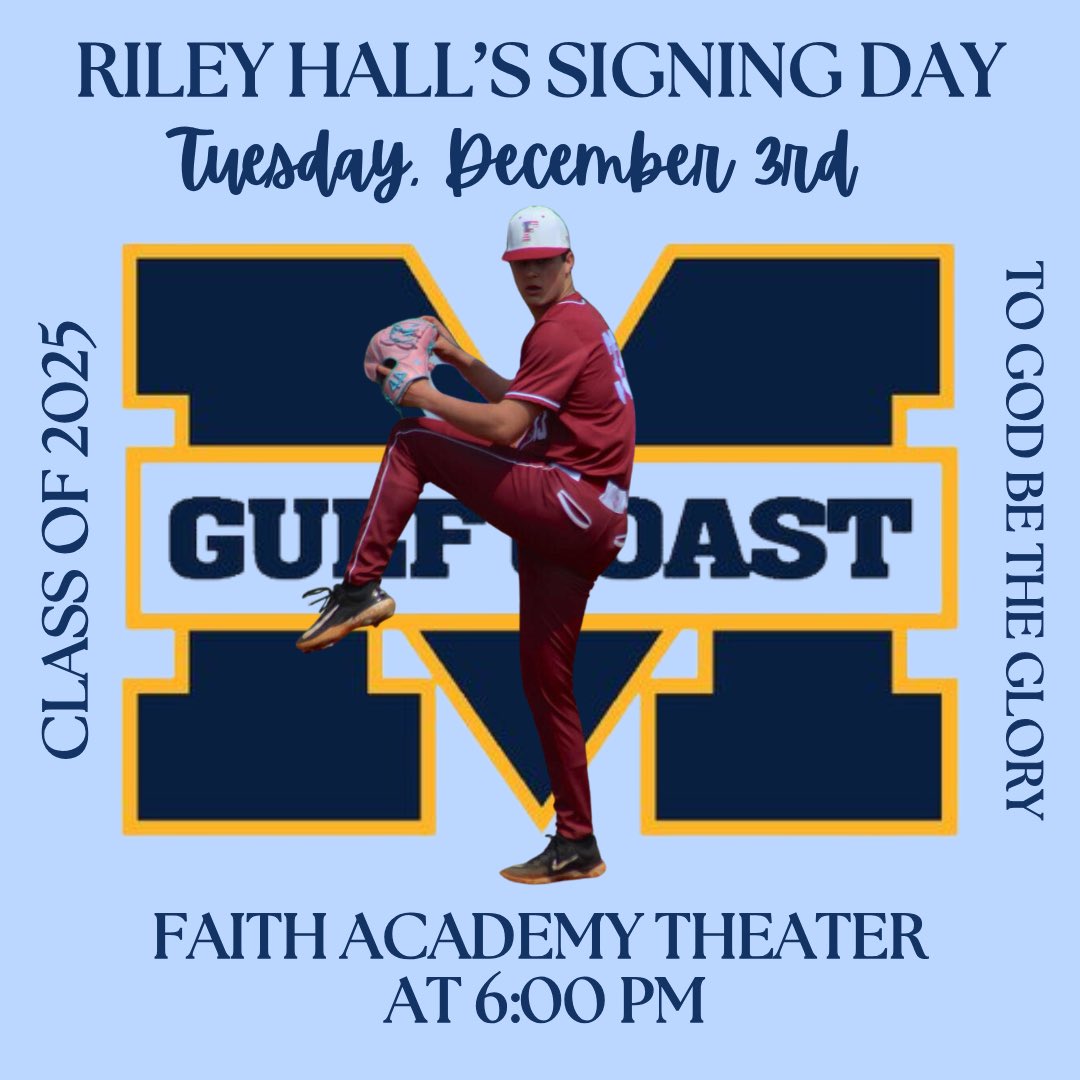 Faith Baseball⚾️official (@faith_baseball_) on Twitter photo Join us tomorrow as we celebrate <a href="/rileyhall33/">Riley Hall</a> as he signs to play at the next level!! #FaithStrong Join us tomorrow as we celebrate <a href="/rileyhall33/">Riley Hall</a> as he signs to play at the next level!! #FaithStrong