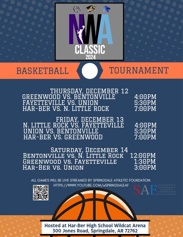 Great girls hoops coming to Har-Ber HS next week!