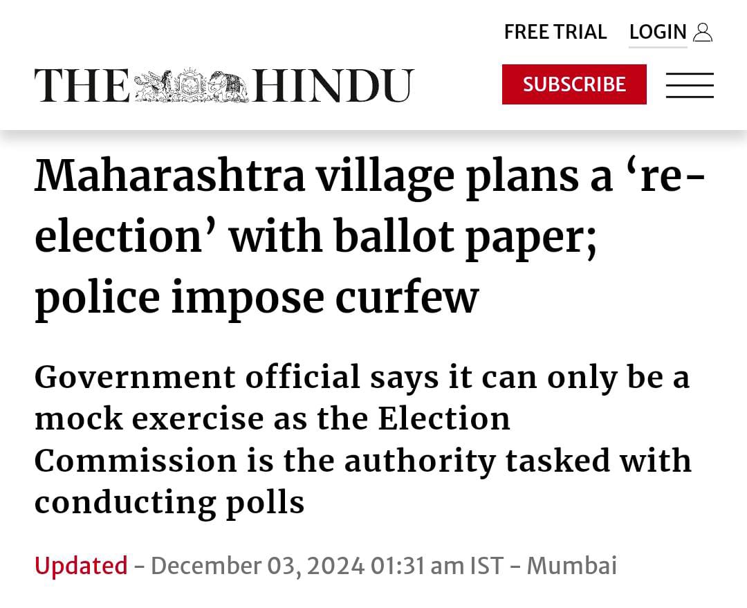thomasvijayakum's tweet image. People in Markadwadi, Solapur, Maharashtra, were waiting to cast their ballots, questioning the results of November 23.  But police prevented the exercise. &quot;Kuch to daal mein kaala hai! &quot;
#BanEVM_SaveDemocracy 
#ModiDisasterForIndia