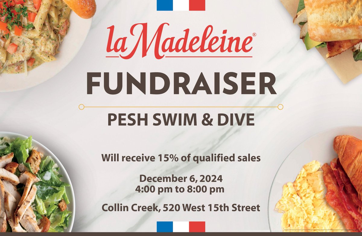 We are inviting the whole community along side family and friends  of our PESH Swim &amp;Dive team to come support a cause. This Friday come enjoy a delicious meal and don't forget to mention “FUNDRAISER” when ordering for us to receive a 15% donation back to the team.