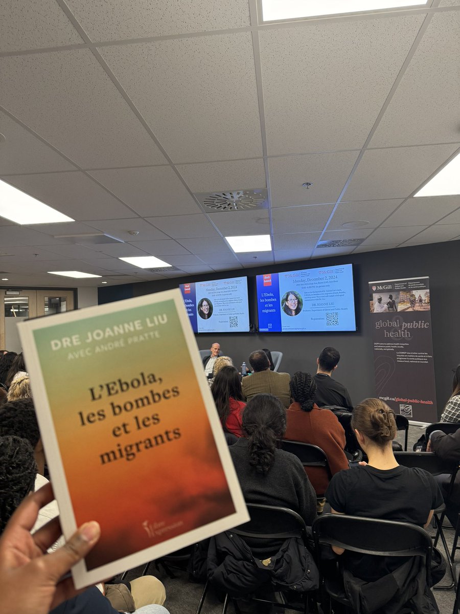 Yasmine Elmi (@elmiyasmine) on Twitter photo Félicitations à <a href="/DreJoanneLiu/">Dre Joanne Liu</a> pour son nouveau livre, L'Ebola, les Bombes et les Migrants organisé par <a href="/McGillGHP/">McGill Global Health Programs</a>
Impatiente de lire ce livre et d'en discuter lors de la réunion de notre club de lecture en mars 2025 📖 Félicitations à <a href="/DreJoanneLiu/">Dre Joanne Liu</a> pour son nouveau livre, L'Ebola, les Bombes et les Migrants organisé par <a href="/McGillGHP/">McGill Global Health Programs</a>
Impatiente de lire ce livre et d'en discuter lors de la réunion de notre club de lecture en mars 2025 📖