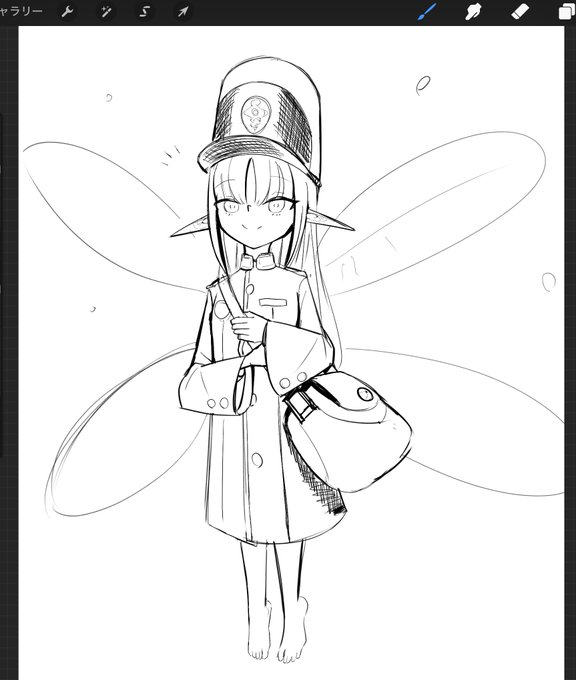 エルフの正規軍で使われてる通信妖精ちゃん軍人家系のエルフは代々家で使役している妖精を連れてくる。(立派なおべべを着ている)離れた別の妖精と意思疎通ができるので通信や観測、ほのかに光るので照明に使われたりする一般兵用に雇われてる通信妖精給料は1日角砂糖四分の1カケラ 