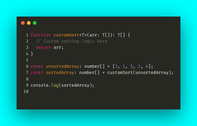 Gettingthe29441's tweet photo. Tweet: "Algorithms are the brain behind solving complex problems efficiently. Here's an advanced TypeScript code snippet showcasing a custom sorting algorithm:" https://t.co/z31OPQUGjN
