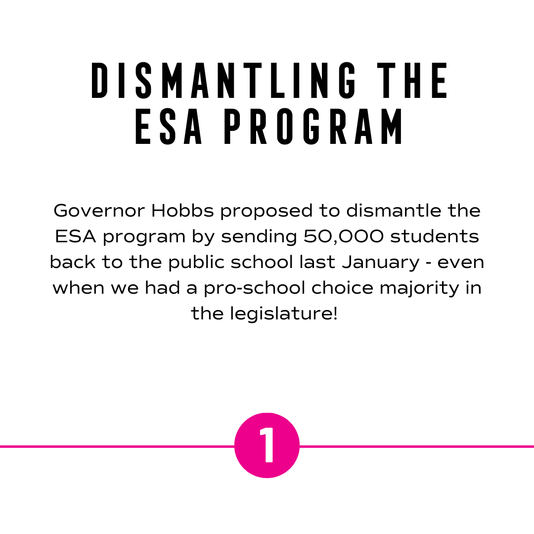 iheartmyschool's tweet photo. Time and time again Hobbs says that she wants what’s best for families and children when it comes to their education, but time and time again her actions speak louder than words. Since taking office, Hobbs has (unsuccessfully) tried to dismantle education freedom in Arizona.

She wanted to make students attend public school for 100 days (over 3 months of the school year!) before they were eligible for an ESA. She knew that this requirement would completely stifle the ESA program and make it unusable.

Hobbs wanted to add burdensome regulations to private schools and ESAs. In May 2024, we activated our parent base and defeated SB1354 from passing out of committee. Over 550 parents made their voices heard!

She wanted to eliminate the entire Tax Credit Scholarship (STOs)! STOs have been a helpful tool for students to attend private schools for 20 years. Eliminating this tax credit shows how hostile Hobbs is toward families seeking education options. She wants a one-size-fits-all education model, regardless of whether it’s the best fit for students and their families.

Help us Hold The Line against Hobbs and anti-education freedom groups!

Join us here  👉https://t.co/JyPuna8x2w