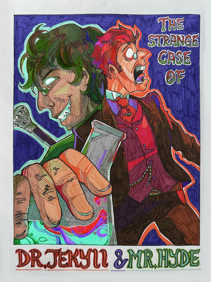 celestetcetera's tweet photo. A book cover I designed after reading the strange case novella! I drew this AGES ago in my sketchbook but finally scanned it &amp; cleaned it up today :) https://t.co/2GSchRIAeP