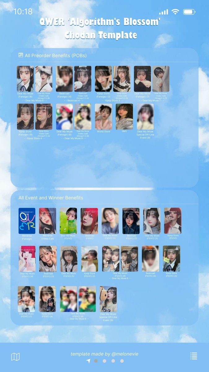 QWER 'Algorithm's Blossom' Photocard Template Chodan and Magenta +