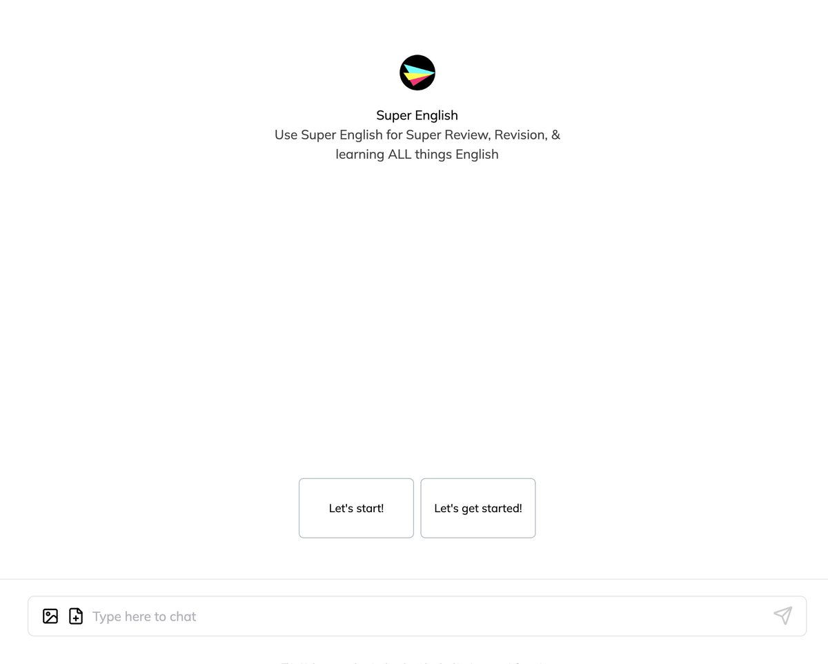 𝙎𝙝𝙚𝙡𝙡𝙮 𝙎𝙖𝙣𝙘𝙝𝙚𝙯 💡 (@shellterrell) on Twitter photo Students can use Super English as a personal AI tutor that helps them with revision, review, and learning. This is free. No login required and no data collection. Students can use a nickname or made up name to start. superenglish.super-voice.net/w/chat via <a href="/vt_cathy/">Virtual Teacher 💯</a> #AI Students can use Super English as a personal AI tutor that helps them with revision, review, and learning. This is free. No login required and no data collection. Students can use a nickname or made up name to start. superenglish.super-voice.net/w/chat via <a href="/vt_cathy/">Virtual Teacher 💯</a> #AI
