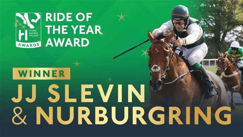 🌟 Ride Of The Year 🌟  Our 2024 Ride of the Year goes to JJ Slevin 🏆  What a year for JJ, topped off by his outstanding winning ride on Nurburgring in the <a href="/GuinnessIreland/">Guinness Ireland</a> <a href="/Galway_Races/">Galway Races</a> Hurdle 🥇  #HRIAwards