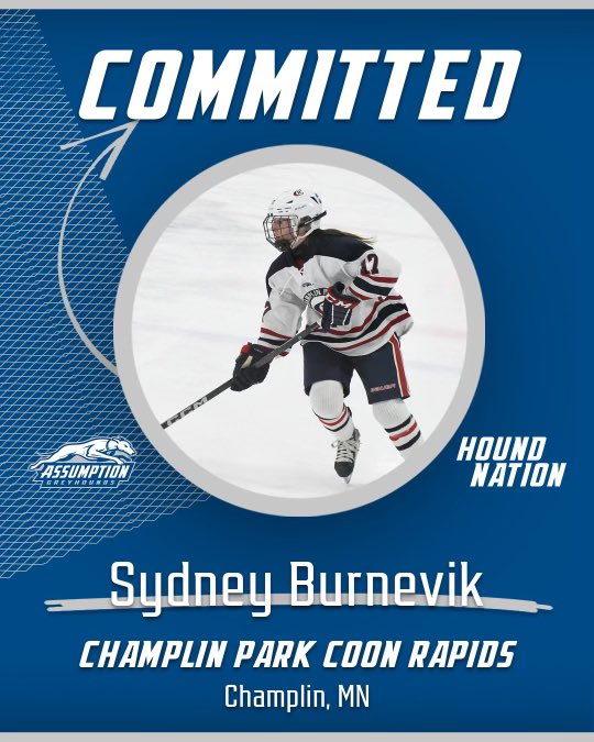 Congrats to Sydney Burnevik on her commitment to play Division 1 hockey!