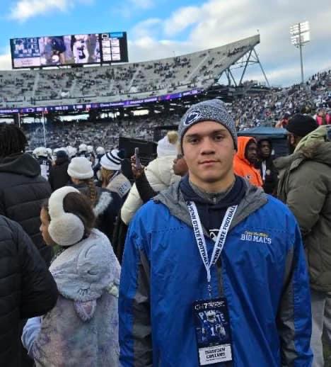 Brayden Collins (@braycollins_39) on Twitter photo Had a great time at the Penn State vs Maryland senior game! Thank you <a href="/CoachTerryPSU/">Terry M. Smith</a> for the invite. Hope to be invited back again.🦁🔵⚪️
<a href="/wpialsportsnews/">WPIAL Sportsmen</a> <a href="/WPIAL_Insider/">WPIAL Insider</a> <a href="/BigMacsFootball/">CANON-MCMILLAN FOOTBALL</a> Had a great time at the Penn State vs Maryland senior game! Thank you <a href="/CoachTerryPSU/">Terry M. Smith</a> for the invite. Hope to be invited back again.🦁🔵⚪️
<a href="/wpialsportsnews/">WPIAL Sportsmen</a> <a href="/WPIAL_Insider/">WPIAL Insider</a> <a href="/BigMacsFootball/">CANON-MCMILLAN FOOTBALL</a>