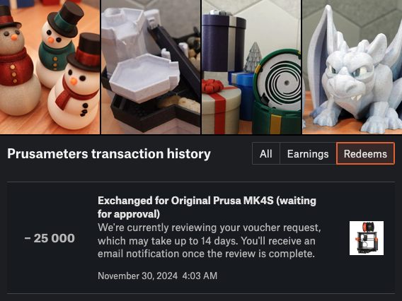 I'm cashing in a few <a href="/printablescom/">Printables.com</a> Prusameters for a very good cause.

Tune in to <a href="/joeltelling/">Joel Telling - 3D Printing Nerd ✋</a>'s holiday livestream on Dec 10th for a chance to win this Prusa MK4S Kit.

The event is chock-full of #3Dprinting goodies! All proceeds benefit Seattle Children's Hospital❤️