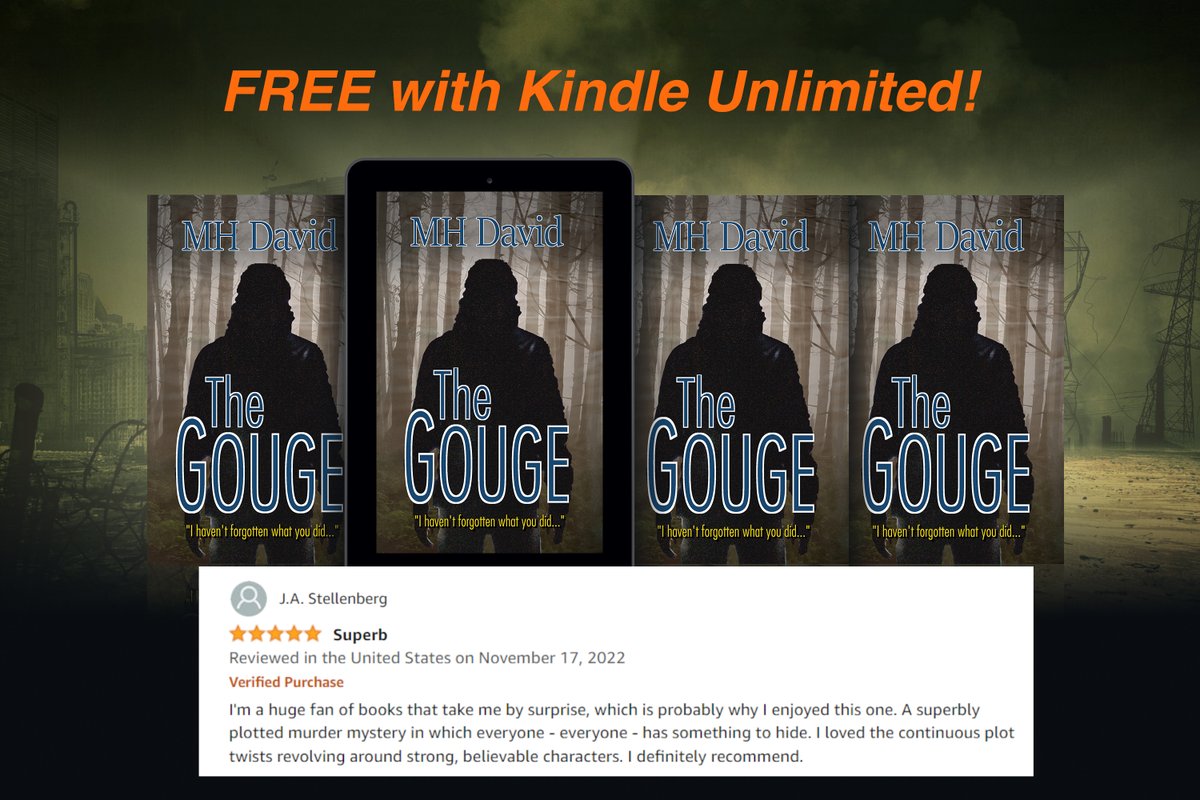 MHDavid8's tweet photo. THE GOUGE
22 years ago, Carson did something he regretted his whole life. Now, it's come back to haunt him.
#mystery
#suspense
#thriller
#smalltown
#WellDevelopedCharacters
#twistsand turns
#cliffhangers
#kindleunlimited https://t.co/lCaBUesAvz