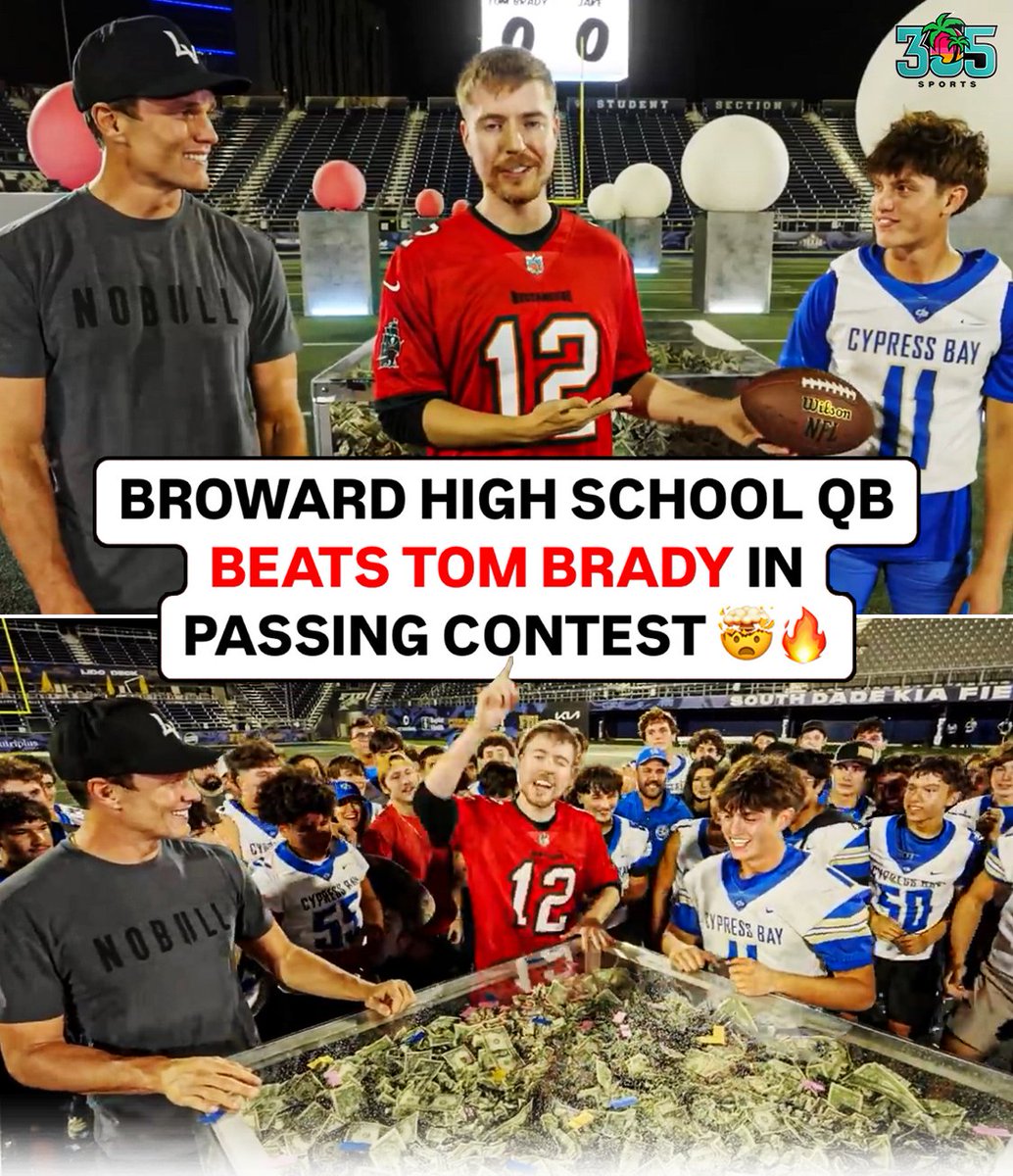 Florida senior Jake Balanovich tops NFL Icon Tom Brady in $100,000 Mr. Beast challenge. 🔥🏈

✍️: maxpreps.com/news/KhnNFmj2e…