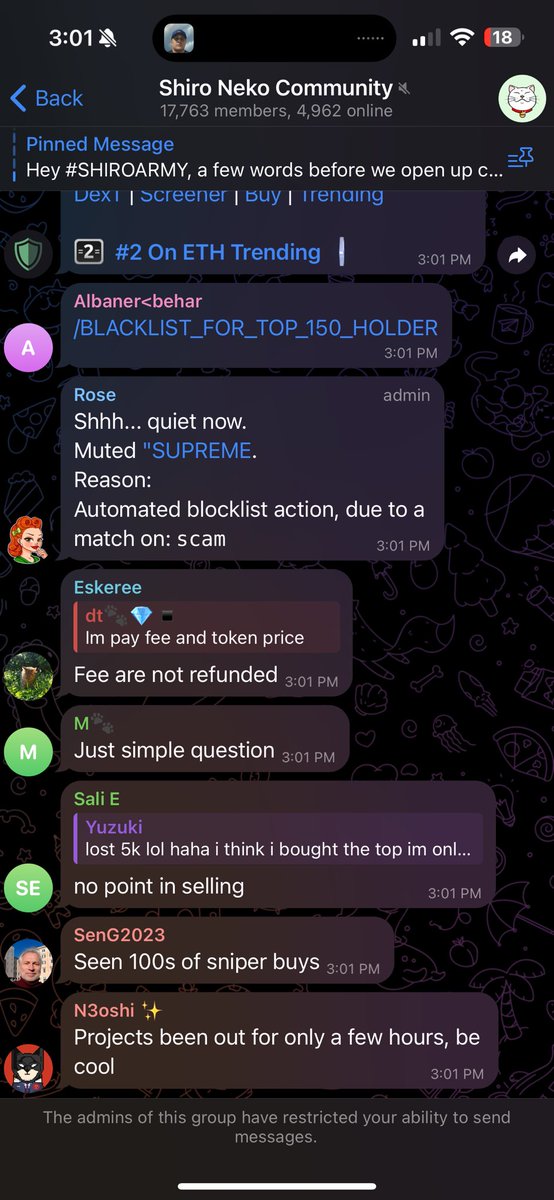 Supremegatti's tweet photo. @shiro They are silencing those who are calling them out and showing proof @zachxbt don’t forget @Shibtoken #Shilled this hard @FBI @SECGov https://t.co/TbbBr7ibhM