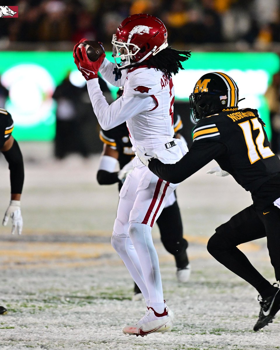 Razorback Communications (@razorbackcomms) on Twitter photo WR Andrew Armstrong finished the regular season as the <a href="/SEC/">Southeastern Conference</a> leader in receptions (78), receiving yards (1,140), receptions per game (7.1) and receiving yards per game (103.6).
Armstrong is the first <a href="/RazorbackFB/">Arkansas Razorback Football</a> player to lead the SEC in total receptions and receiving yards. WR Andrew Armstrong finished the regular season as the <a href="/SEC/">Southeastern Conference</a> leader in receptions (78), receiving yards (1,140), receptions per game (7.1) and receiving yards per game (103.6).
Armstrong is the first <a href="/RazorbackFB/">Arkansas Razorback Football</a> player to lead the SEC in total receptions and receiving yards.