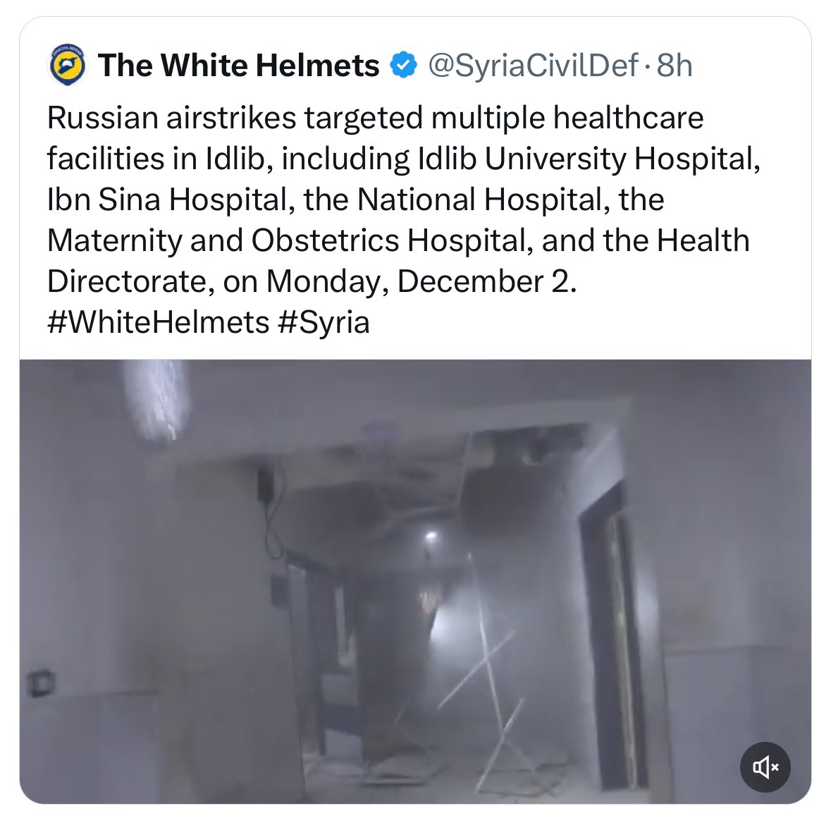 Hört ihr den Aufschrei wegen der Angriffe auf Krankenhäuser? Seht ihr die Demos in #Berlin wegen der Attacken auf völkerrechtlich besonders geschützte Gebäude? Ich auch nicht…