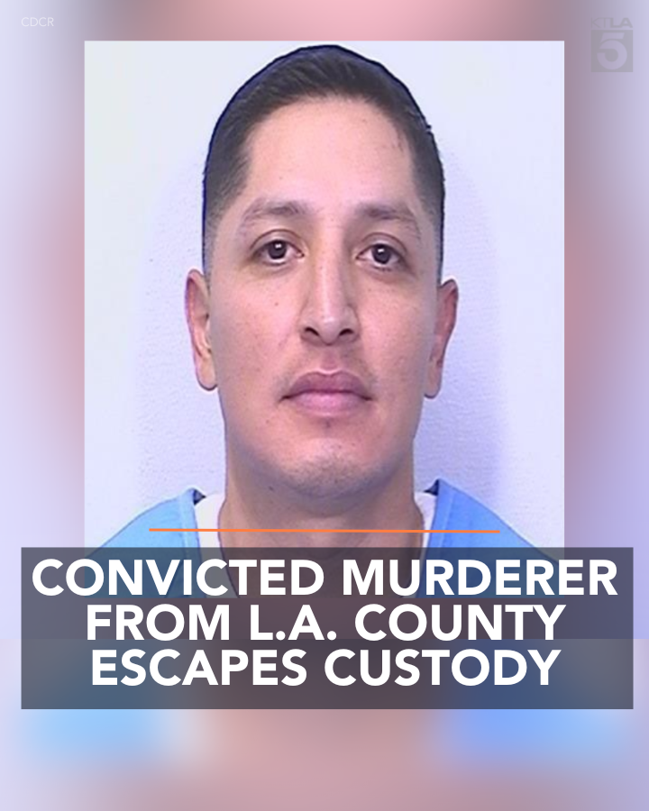 California authorities are searching for a man convicted of first-degree murder who jumped out of a prison van and escaped custody while being transported for a court appearance. trib.al/Kuks4E6