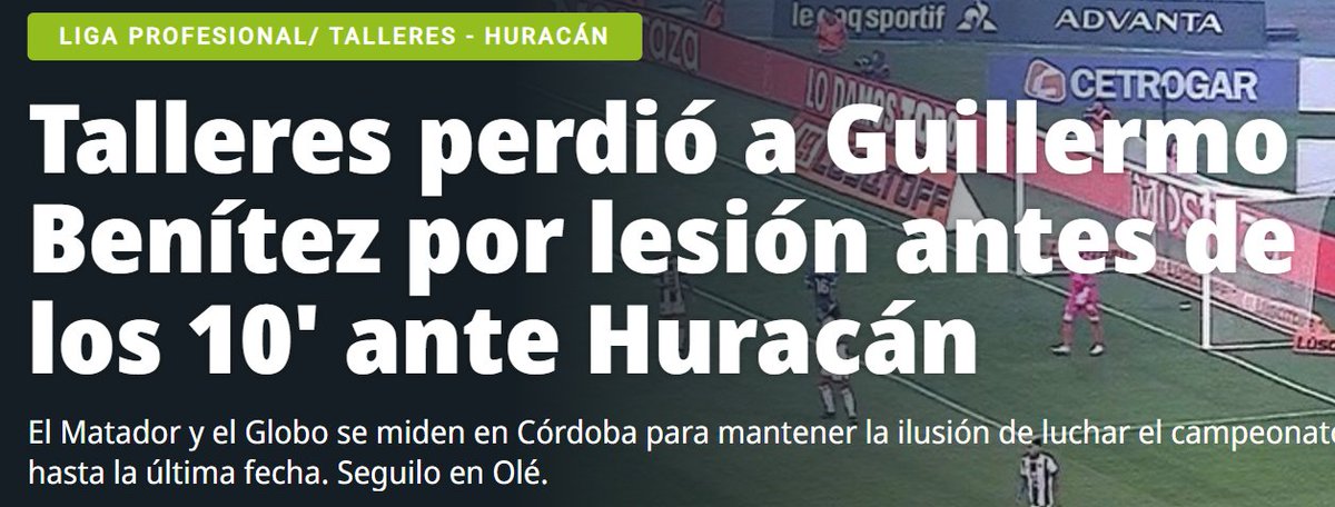 Jajajaja...así informa Olé...parece que Benitez juega para Talleres?