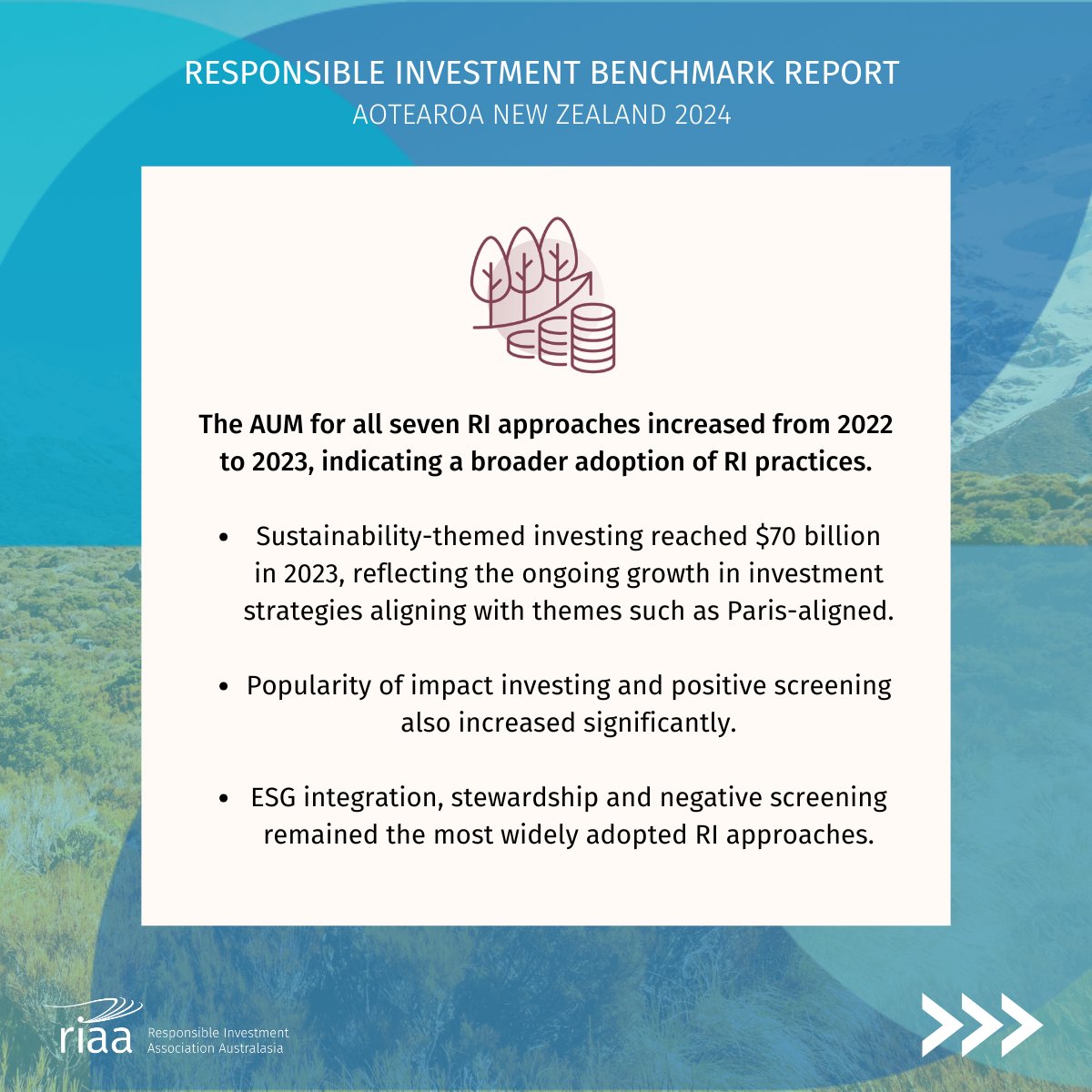 RIAANews's tweet image. The Responsible Investment Benchmark Report Aotearoa New Zealand 2024 has officially launched, revealing the continued momentum of responsible investment. 

Explore the full report: responsibleinvestment.org/resources/benc…

#benchmarkreport