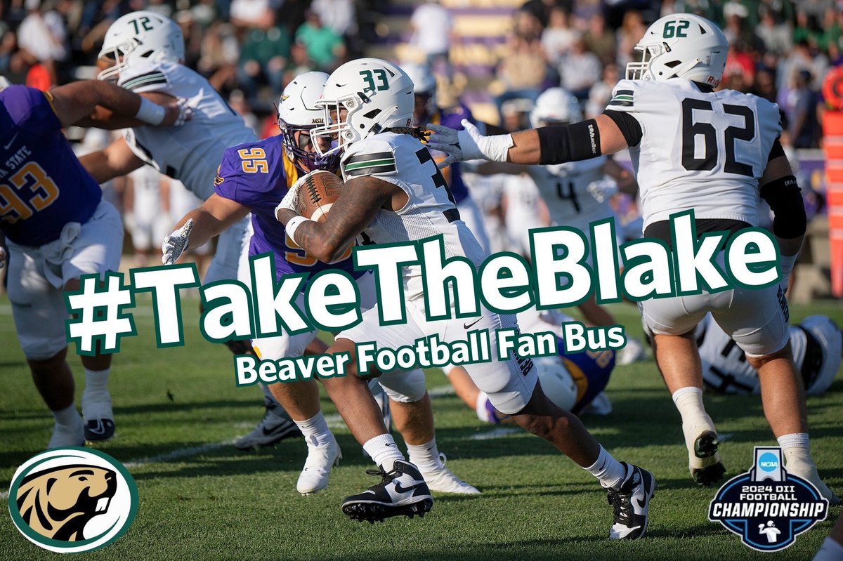 Beaver fans are one bus ride away from witnessing history – and you can be on it! Sign up to ride the BSU fan bus for our national quarterfinal game against the Mavs. Help us invade Mankato and #TakeTheBlake all the way to the national semis! 🏈

Sign up: bsualumni.org/taketheblake/
