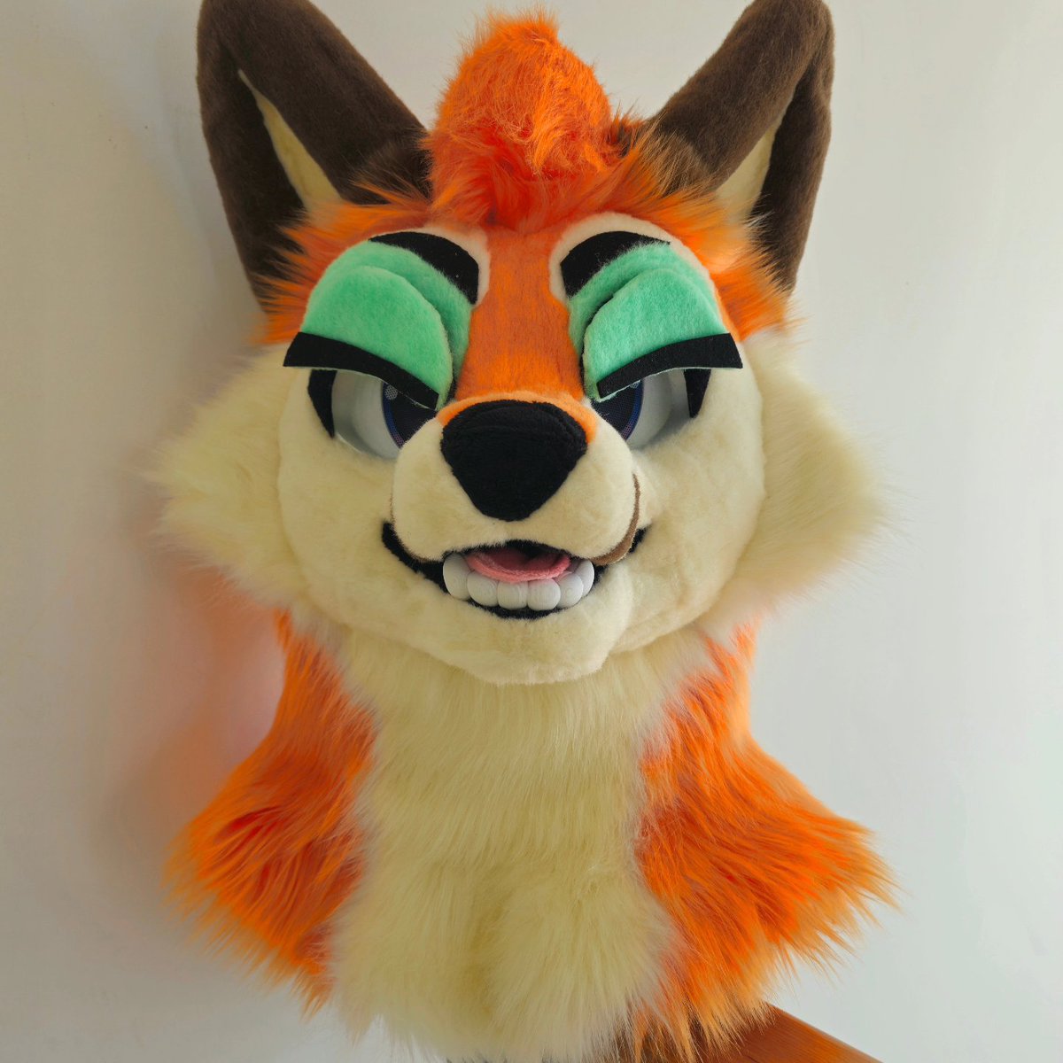 This fox premade is finished and ready to find a new home! 🦊

Fursuit Mini Partial! 💕
Includes 

- Furhead 
  1. Full lined
  2. Lined neck
  3. Velcro eyelids 

- Handpaws 
- Tail
- Digital Badge 

$1,500.00 USD + shipping 🐦

#chonkytielcreations #chonkytiel #fursuitmaker