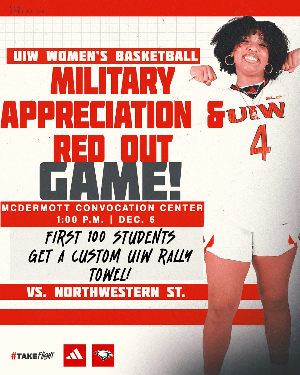 All active military, retired, and veterans get free admission!

Make sure to wear your RED! First 100 students get a UIW Rally Towel!

#TheWord | #TakeFlight