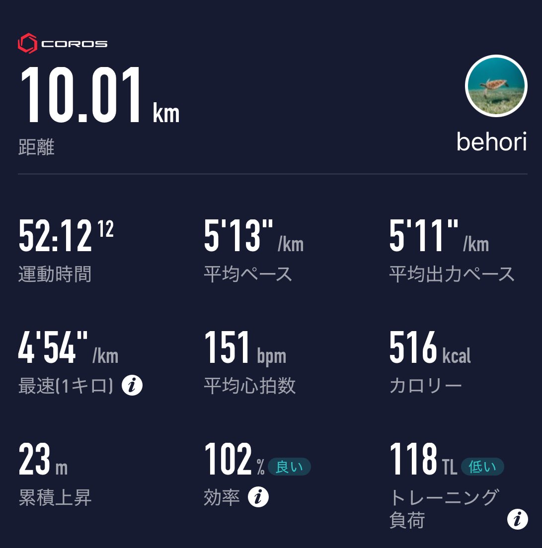 behori's tweet photo. 朝ラン10キロ気持ちよき。
目指せサブ4。 https://t.co/Re0MDSmLlL