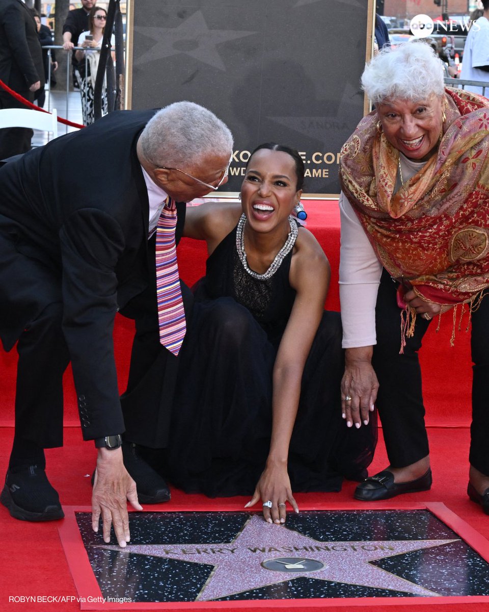ABC's tweet photo. Consider it handled — Kerry Washington just received a star on the Hollywood Walk of Fame in Los Angeles.

The actress, who was born in the Bronx, was joined by Tyler Perry, Shonda Rhimes and her parents to mark the occasion. https://t.co/rUYRaoY9Ex https://t.co/sSRXHXWIvK