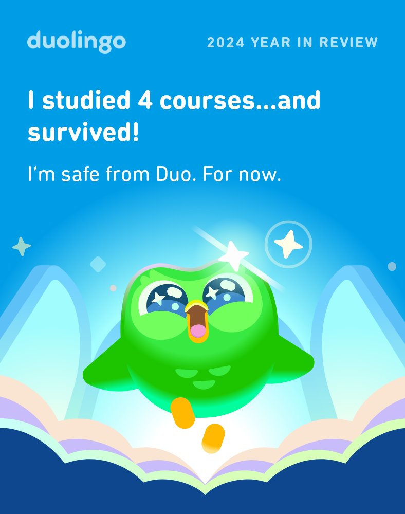 Temvge's tweet photo. Are you safe from Duo this year? #Duolingo365 https://t.co/9JFK4Dx5Ii
