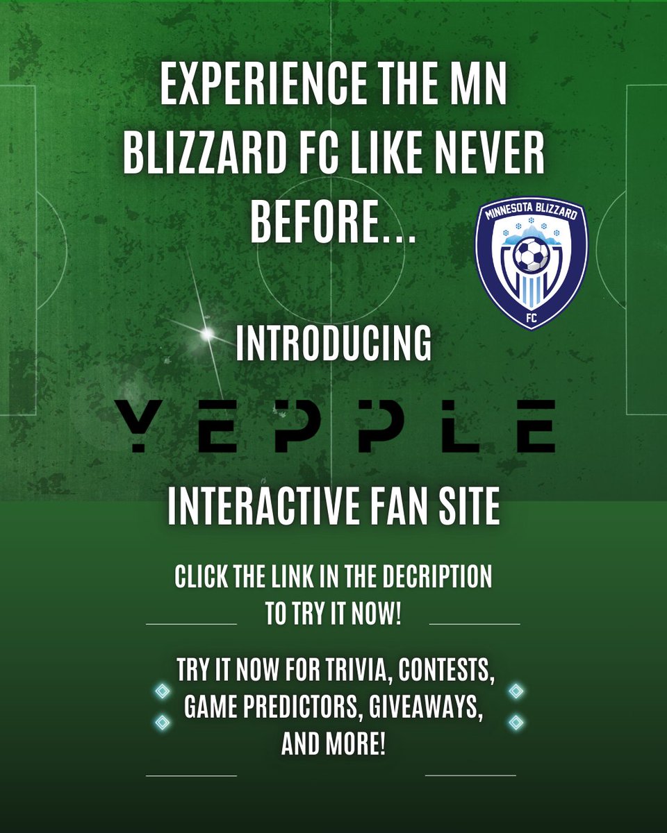 MN_Blizzard_FC's tweet photo. Click here https://t.co/QkeX93Ew7b for trivia, contests, game predictions, and more! Make your picks and check back regularly or click the link on our website. #MNBlizzardfc #Yepple https://t.co/LLAZKPh5nU