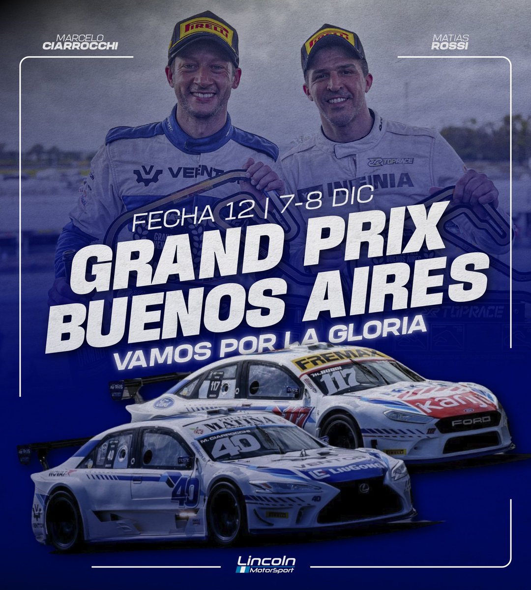¡Se aproxima una nueva definición, estamos listos para ir en busca del objetivo! 👊🏼🏆

#LincolnMotorSport #TopRace #GrandPrixBuenosAires