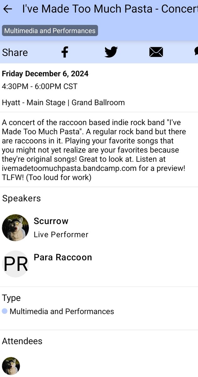 scurrow 🥚 (@scurrowsquirrel) on Twitter photo A THING you can attend at <a href="/FurFest/">Midwest FurFest</a> . "I've made too much pasta" in concert on friday 4:30 in the main ballroom. A THING you can attend at <a href="/FurFest/">Midwest FurFest</a> . "I've made too much pasta" in concert on friday 4:30 in the main ballroom.