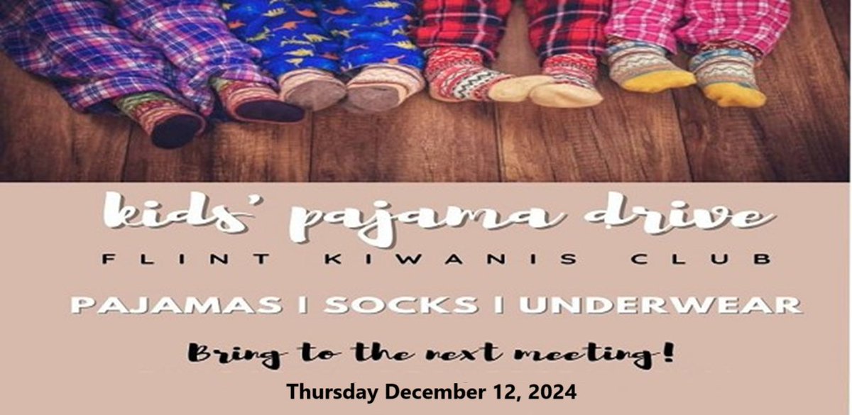 FlintKiwanis's tweet photo. Join us Thursday December 12th at 11:45 AM for our Holiday Meeting at the Food Bank of Eastern Mi. This meeting will include our annual Salvation Army Pajama Drive and Student Athlete Award Winners. https://t.co/kZKWPBvbuw